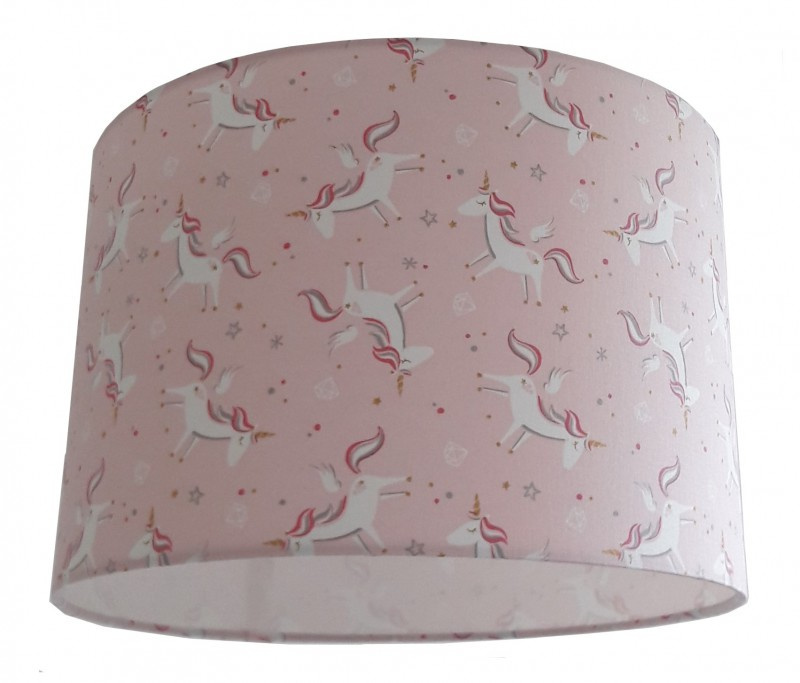 Roze kinderkamer hanglamp kunststof, Unicorn