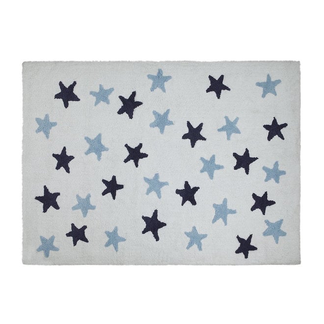 Vloerkleed Kinderkamer Messy Stars Navy Blue