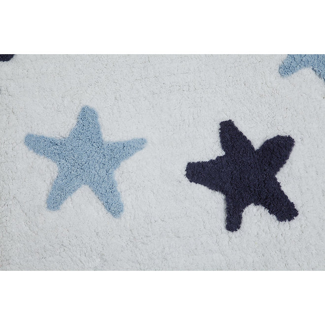 Vloerkleed Kinderkamer Messy Stars Navy Blue Lorena Canals