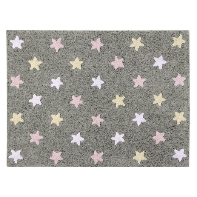 Vloerkleed Kinderkamer Sterren Tri Colors Grey-Pink Lorena Canals