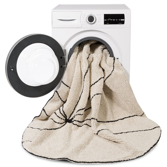 Lorena Canals Vloerkleed Kinderkamer rond Trace Beige Lorena Canals