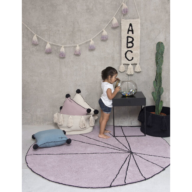 Lorena Canals Vloerkleed Kinderkamer rond Trace Wood Rose Lorena Canals