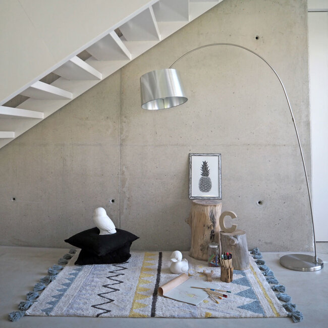 Lorena Canals Vloerkleed Kinderkamer Natural Vintage Blue 2 maten leverbaar Lorena Canals