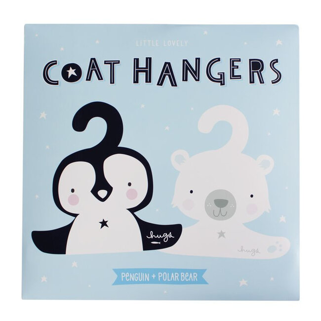 A Little Lovely Company Kledinghanger set Pinguïn & ijsbeer A Little Lovely Company