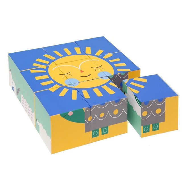 Petit Monkey Peanut & Friends block puzzle 9 blokjes 2+