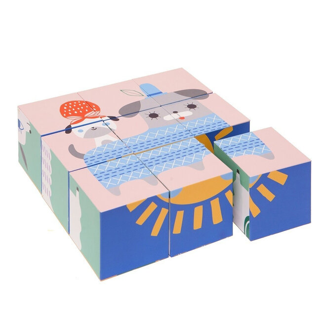 Petit Monkey Peanut & Friends block puzzle 9 blokjes 2+