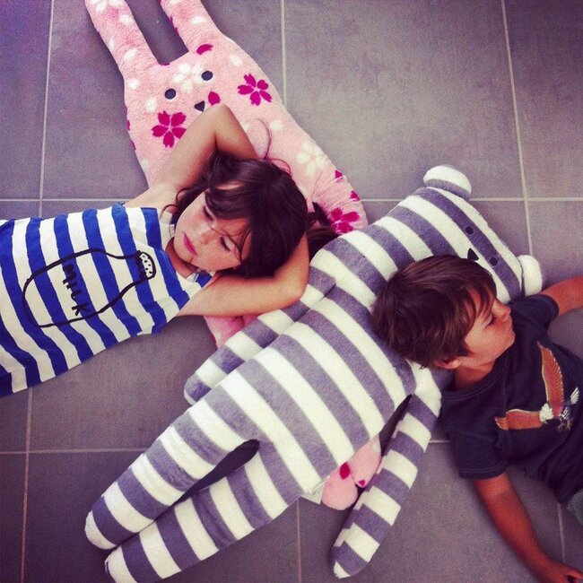 Craftholic Knuffel Craftholic Bunny XL Pink Flowers 111 cm