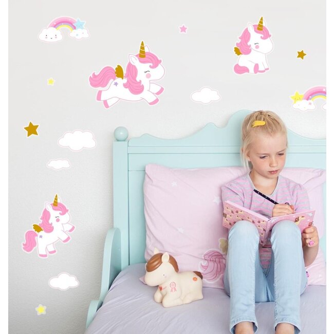 A Little Lovely Company Muursticker Kinderkamer Unicorn A Little Lovely Company