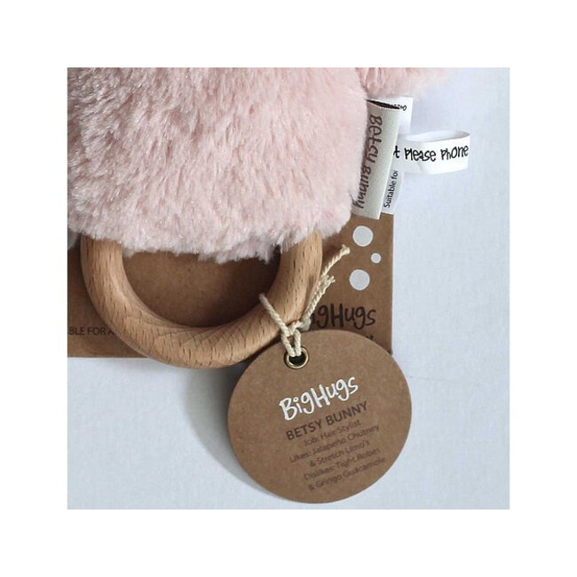 Rammelaar / Bijtring Konijn Betsy Roze van O.B. Designs