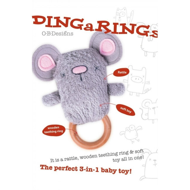 OB Designs Rammelaar / Bijtring Muisje van O.B. Designs