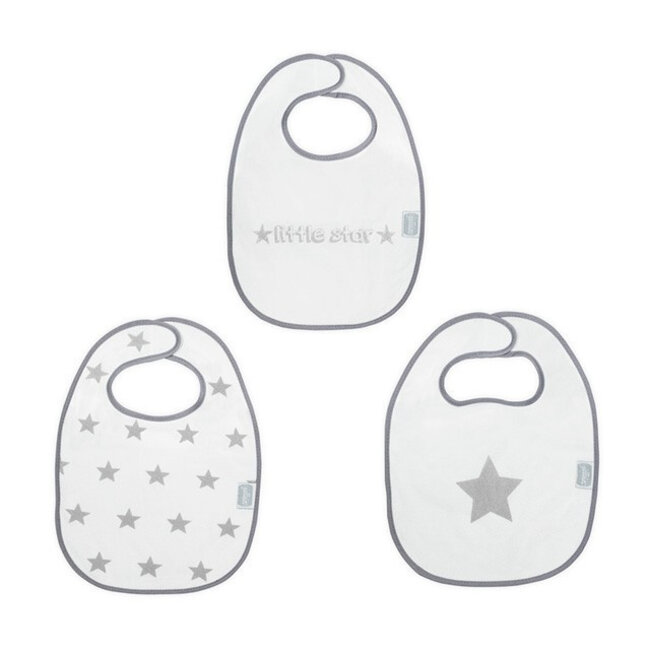 Jollein Slab badstof Little star grey (3pak) Jollein