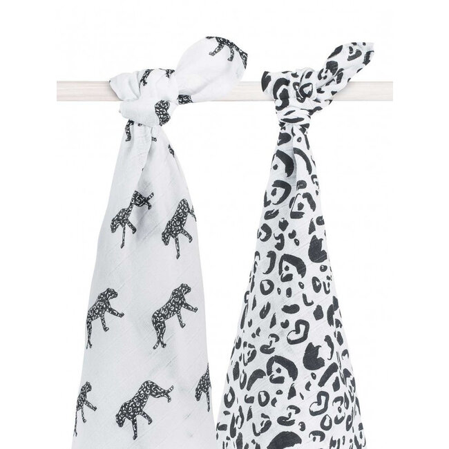 Hydrofiel Multidoek 115 x 115 cm Leopard (2pack) Jollein