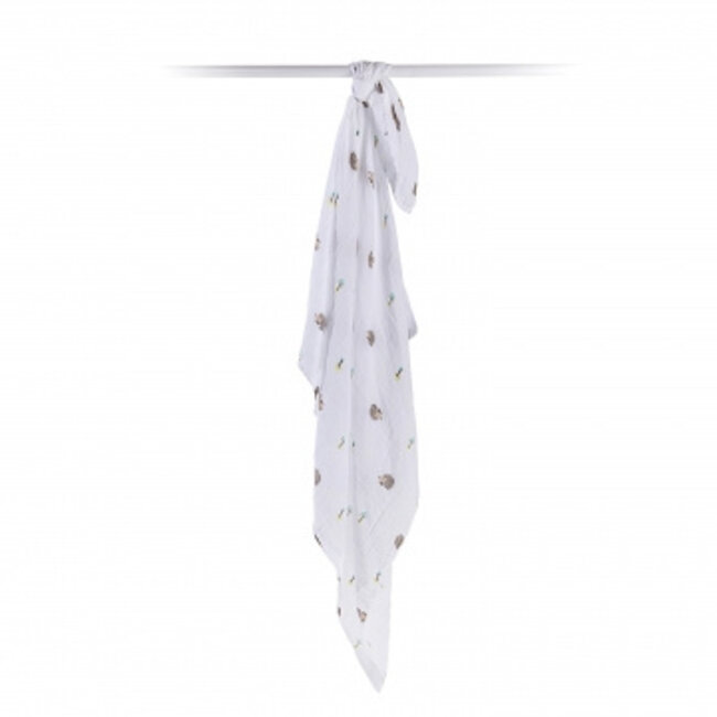 Lulujo Swaddle 120x120 katoen Happy Hedgehog Lulujo