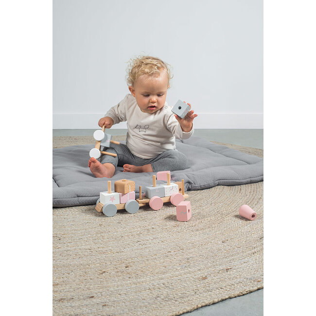 Jollein Houten Speelgoedtrein white/pink Jollein