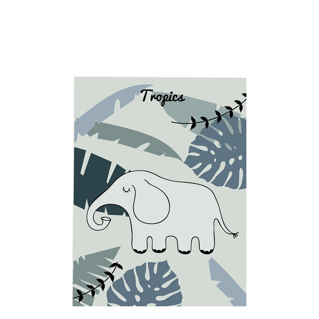 Little & Pure Poster Kinderkamer Wilde Dieren Tropics Groen Dubbelzijdig Little & Pure