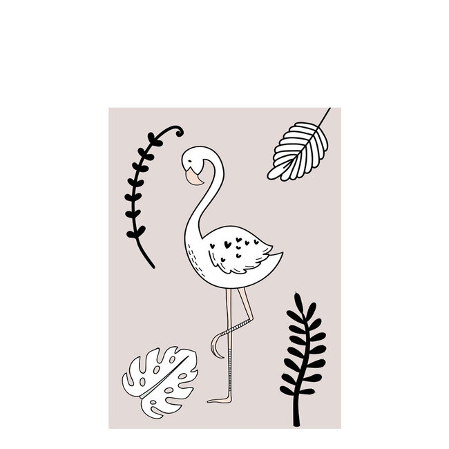 Little & Pure Poster Kinderkamer Tropics Roze Dubbelzijdig Little & Pure