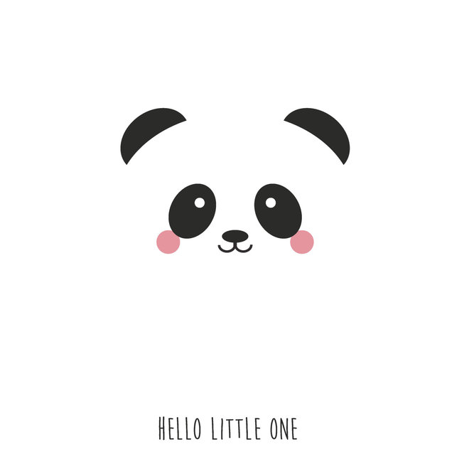 Poster Kinderkamer 'Panda Hello Little One