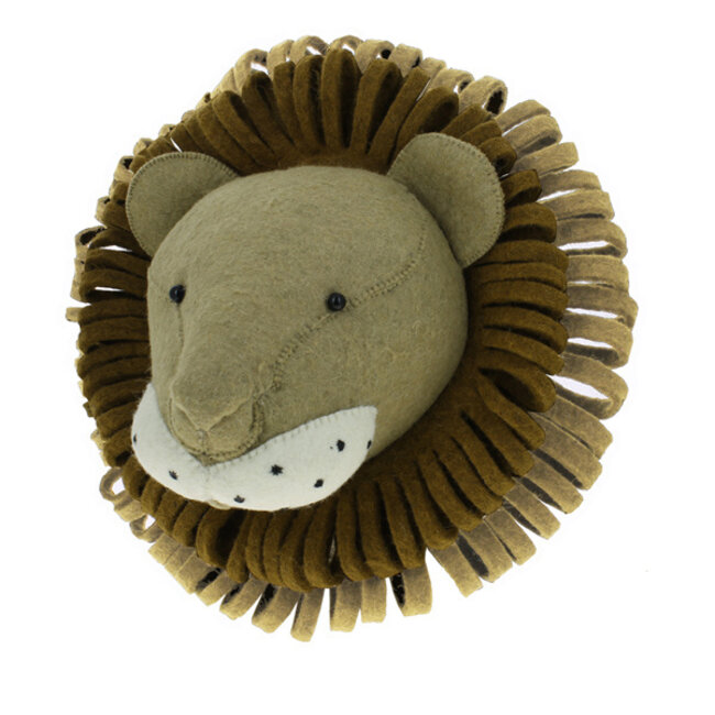 Fiona Walker Dierenkop Leeuw Camel van Fiona Walker