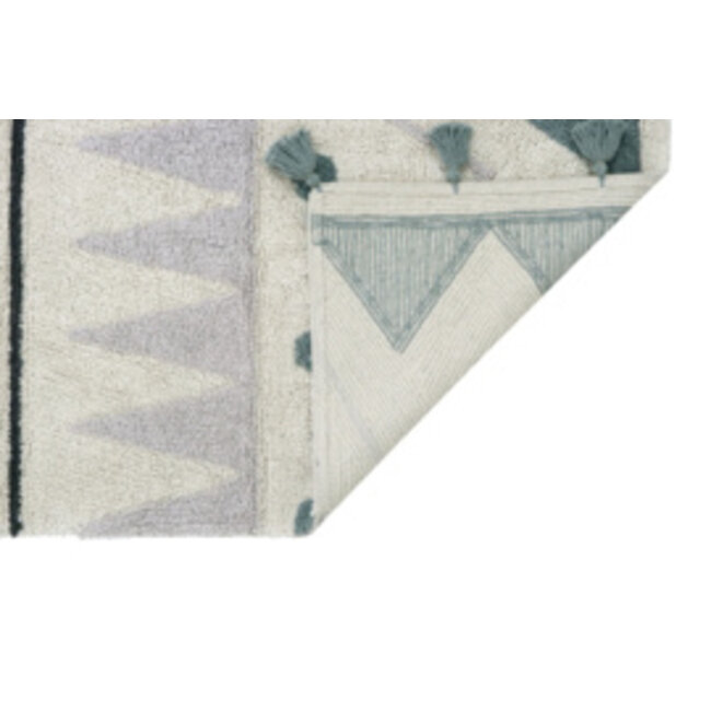 Lorena Canals Kinderkamer Vloerkleed Mini Azteca Natural Vintage Blue Lorena Canals