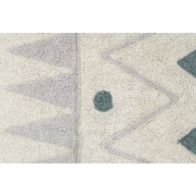 Lorena Canals Kinderkamer Vloerkleed Mini Azteca Natural Vintage Blue Lorena Canals