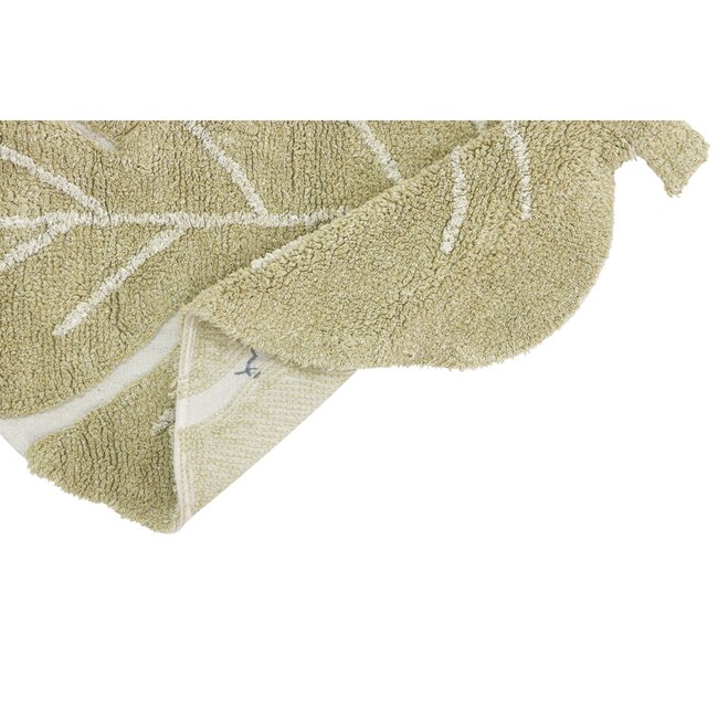Lorena Canals Kinderkamer Vloerkleed Mini Monstera Leaf Olive Lorena Canals