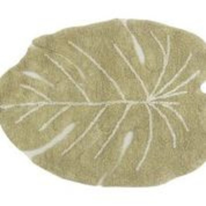 Kinderkamer Vloerkleed Mini Monstera Leaf Olive Lorena Canals