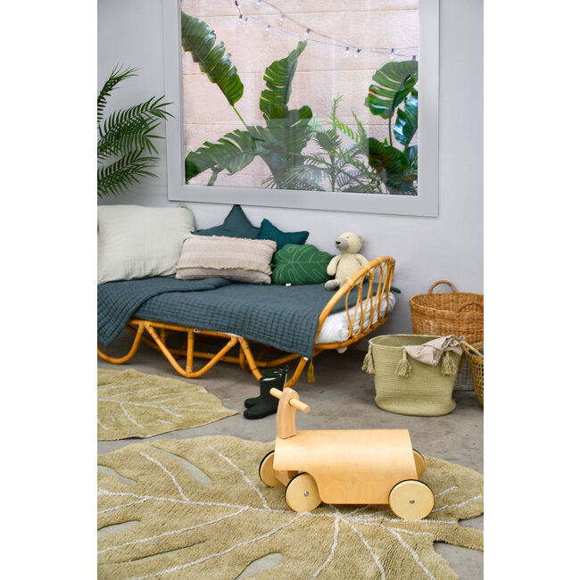 Lorena Canals Kinderkamer Vloerkleed Mini Monstera Leaf Olive Lorena Canals