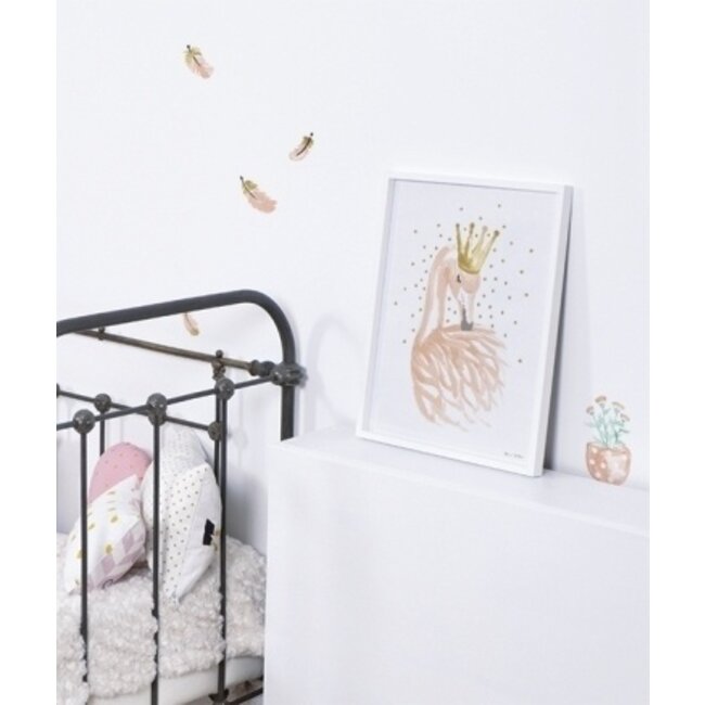 Lilipinso Muurstickers Kinderkamer Flamingo Veertjes Roze Lilipinso