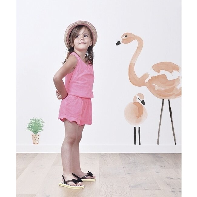 Lilipinso Muursticker XL Kinderkamer Flamingo Roze Lilipinso
