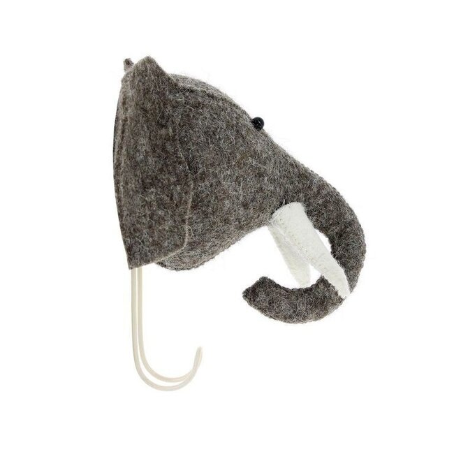 Fiona Walker Wandhaakje Dierenkop Olifant van Fiona Walker