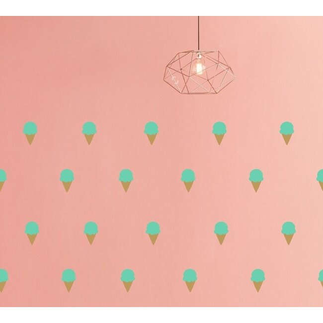Muurstickers Kinderkamer Icecream Minty