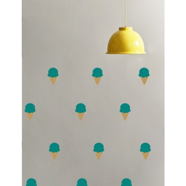 Muurstickers Kinderkamer Icecream Tealgreen