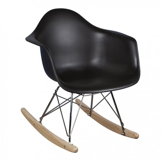 Schommelstoel voor kinderen Eames Junior Zwart