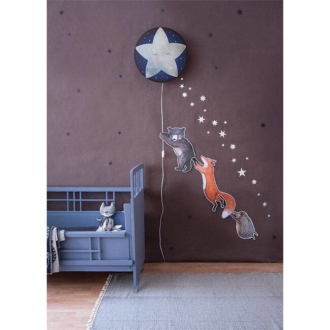 Hartendief Muurstickers Kleine Beer, Vos, Egel & Witte Sterren Hartendief