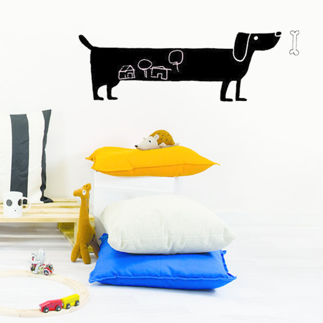 Muursticker Kinderkamer Dog Blackboard Chispum