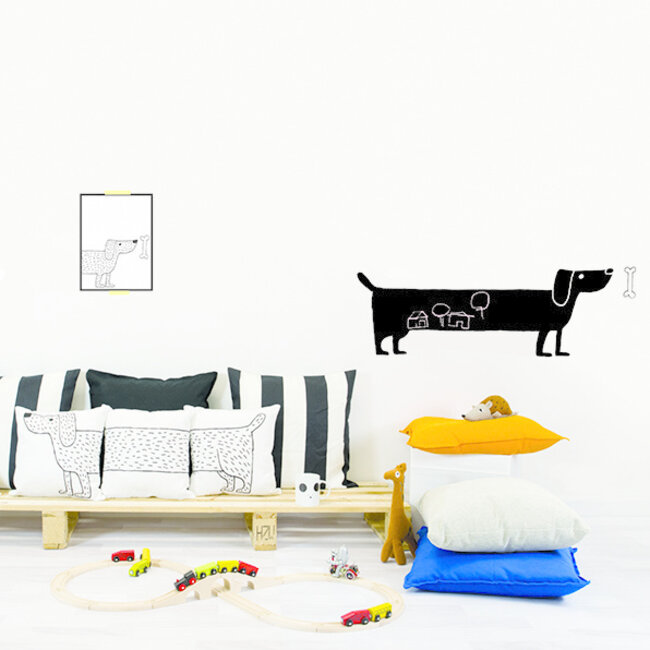 Chispum Muursticker Kinderkamer Dog Blackboard Chispum