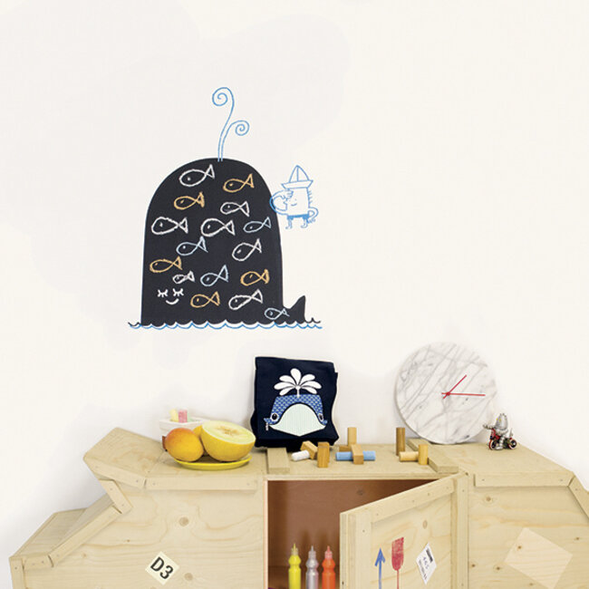 Chispum Muursticker Kinderkamer Whale blackboard Chispum