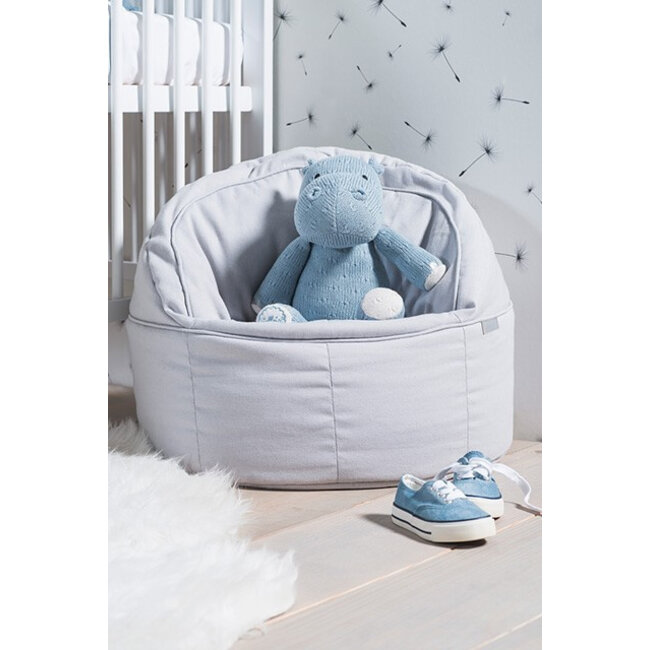 Jollein Fauteuiltje Beanbag rond Canvas Grey Jollein