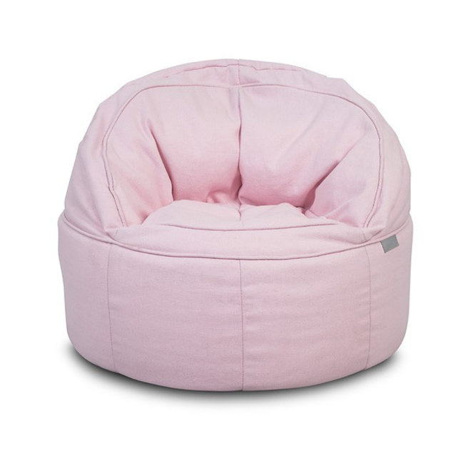 Fauteuiltje Beanbag rond Canvas Pink Jollein