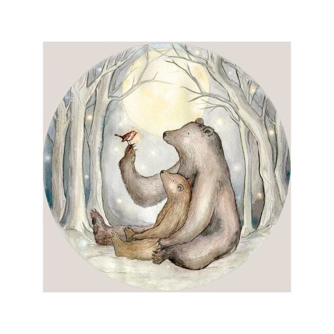 Hartendief Behangcirkel Beren en Roodborstje Hartendief