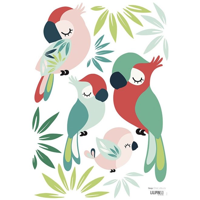 Muurstickers Kinderkamer Parrots Lilipinso