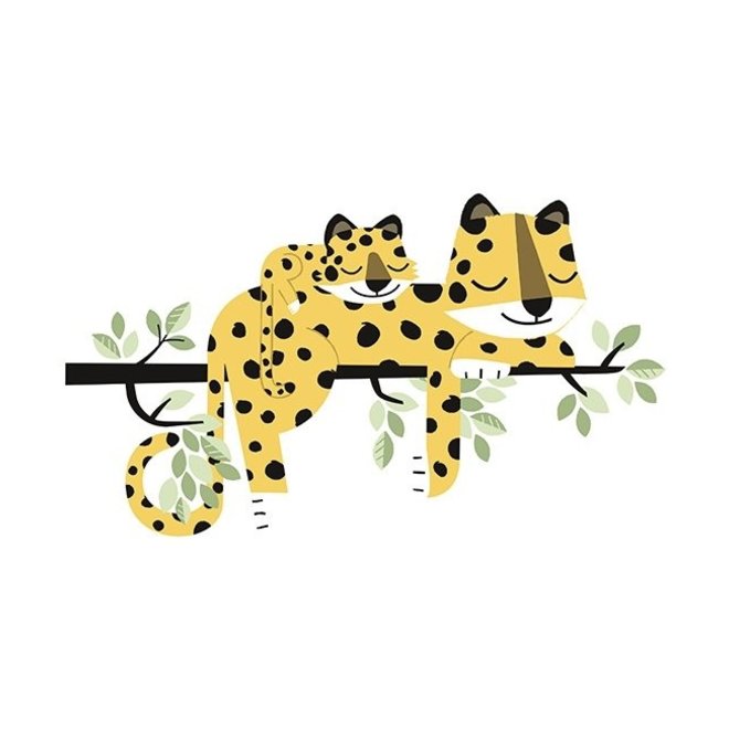 Muursticker Kinderkamer XL Cheetah Family