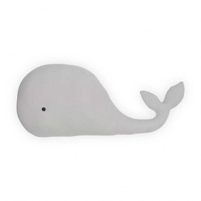 Jollein Knuffelkussen walvis Tiny Waffle Grey Jollein