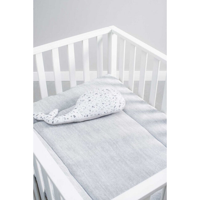 Jollein Knuffelkussen walvis Tiny Waffle Grey Jollein