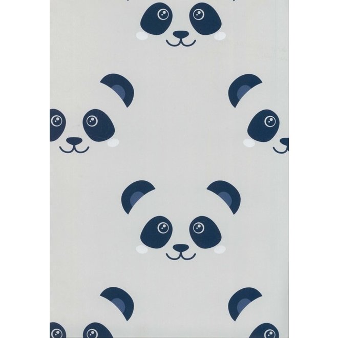 Behang Kinderkamer Big Panda Grijs/Blauw