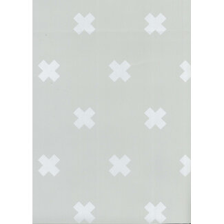 Fabs World Behang Kinderkamer Crosses Grijs/Wit Fabs World