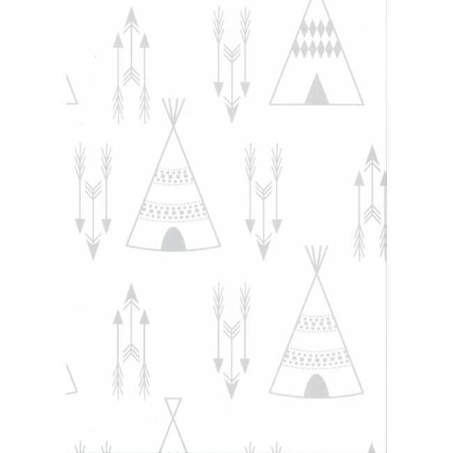 Fabs World Behang Kinderkamer Tipi Grijs-Beige Fabsworld