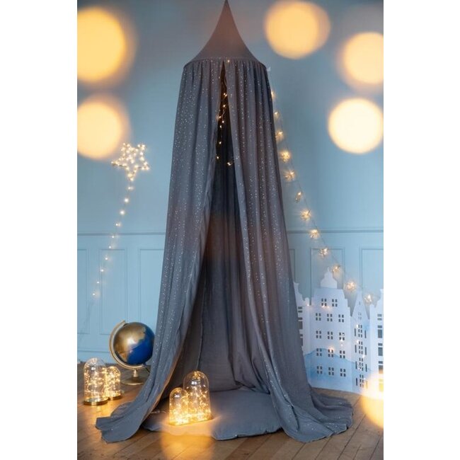 Klamboe  Kinderkamer Grijs met Golden Dots Wigiwama