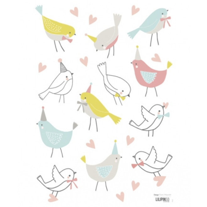 Muurstickers kinderkamer Happy Birds