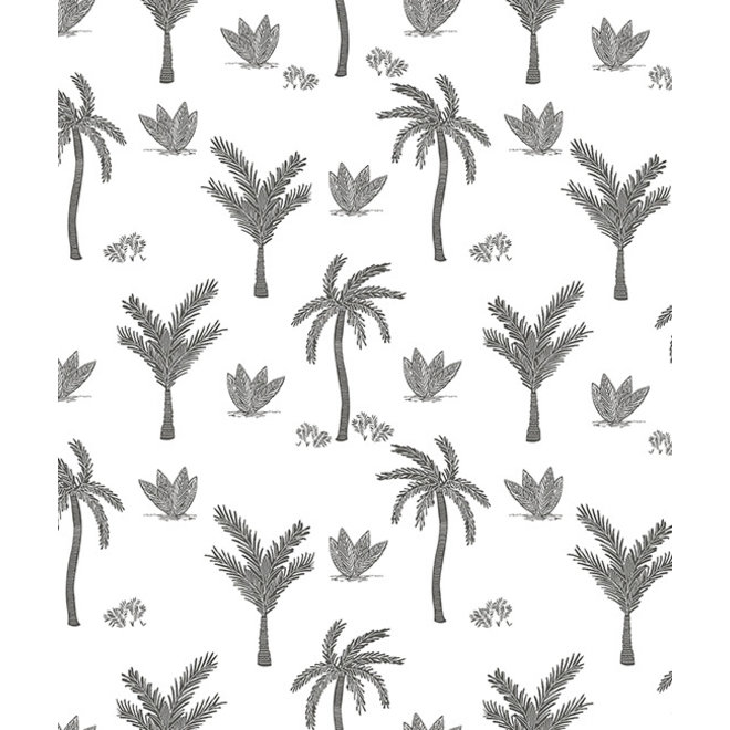 Wallpaper - Seamless Pattern With Monochrome Palmtrees Lilipinso
